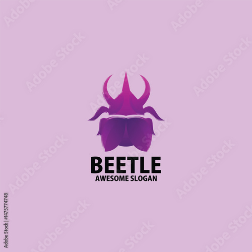 beetle design logo gradient color vector