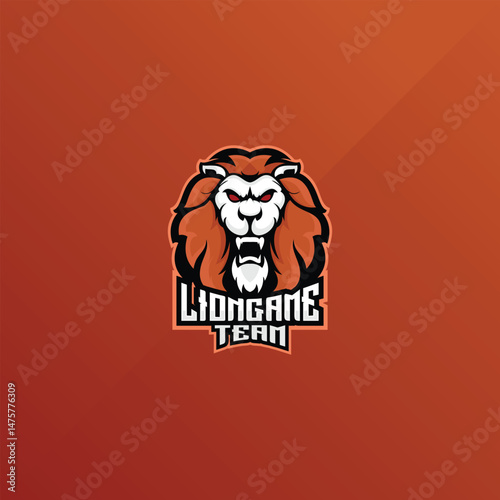 lion e-sport mascot gaming team logo vector