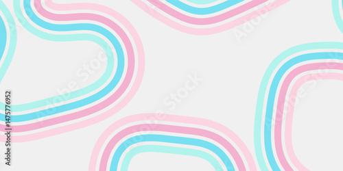 Abstract colored 70s background vector. Classic retro wallpaper with rainbow stripes and wavy lines. vector