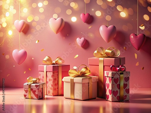 Silhouette Valentine's Day Gifts: Pastel Watercolor 3D Wrapped Presents