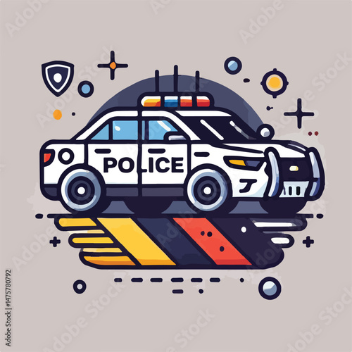 cool police car image vector