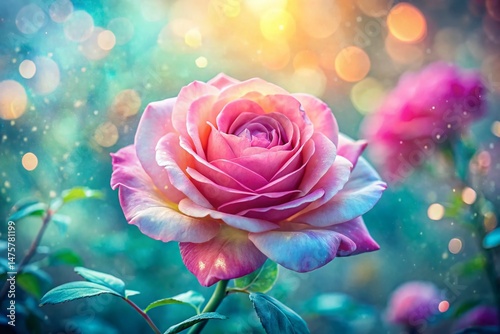 Spring Rose Bloom Double Exposure Photography - Lush Floral Background