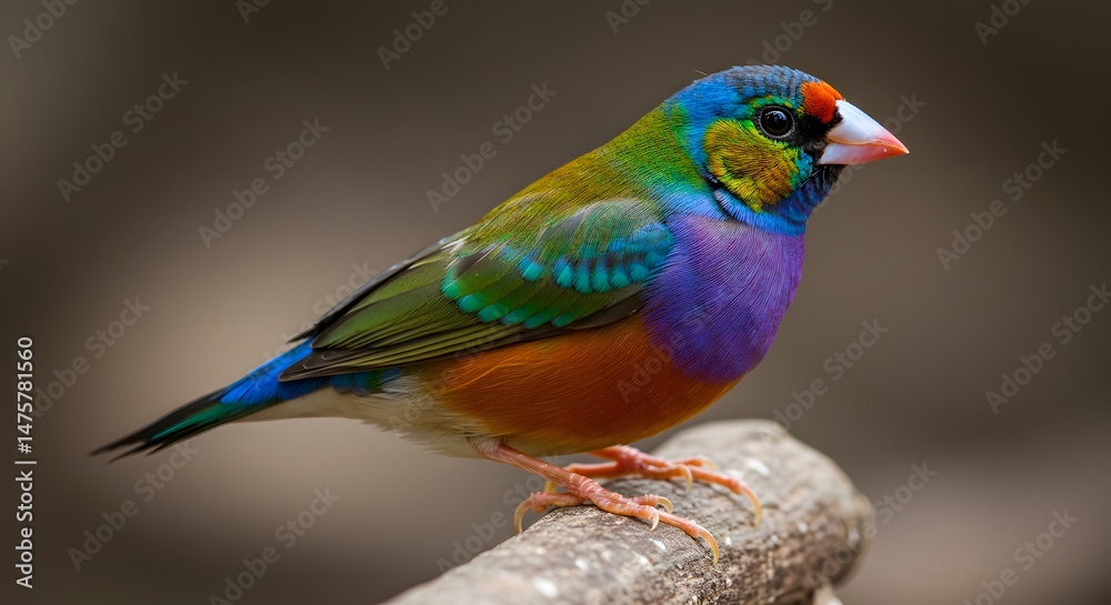 Obraz premium Colorful Finch Bird Perching on Branch in Natural Light