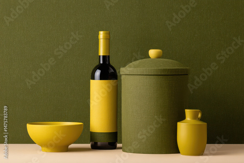 collection of ecofriendly packaging designs showcasing minimalistic shapes and bold colors