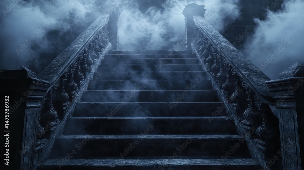 Fototapeta premium Misty stairway background