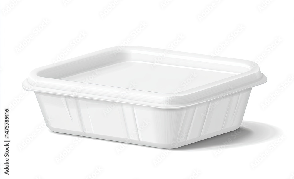 White rectangular plastic food container with lid White rectangular plastic food container with lid