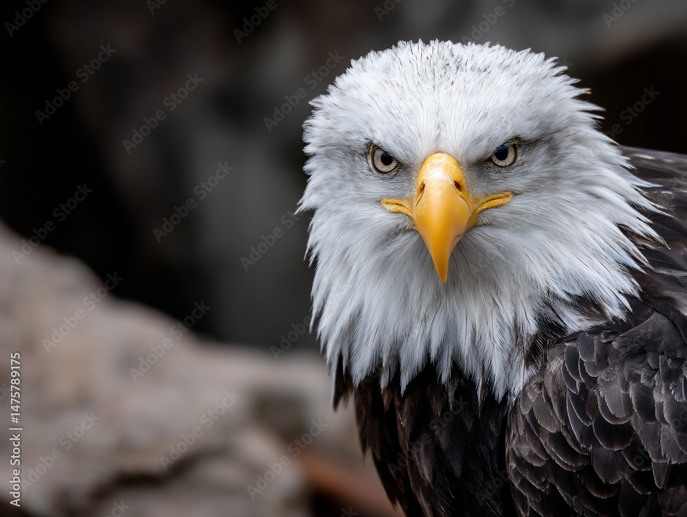Obraz premium Close-up of a fierce bald eagle