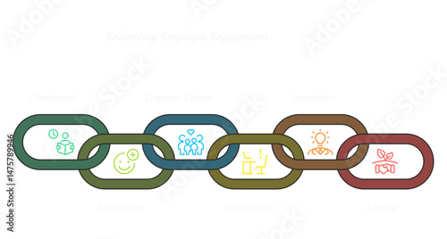 Chain of Connections: A visual metaphor of interconnectedness and collaboration, where vibrant chain links symbolize the strength and unity in achieving a shared purpose.