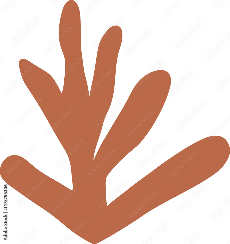 Rusty Brown Coral Leaf Abstract Cutout Rusty Brown Coral Leaf Abstract Cutout