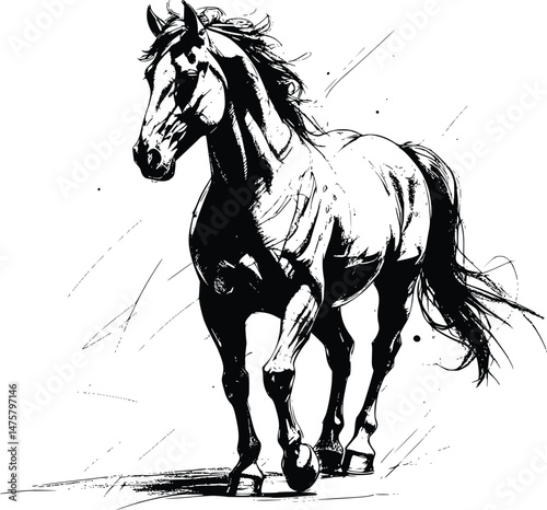 Horse illustration on white background