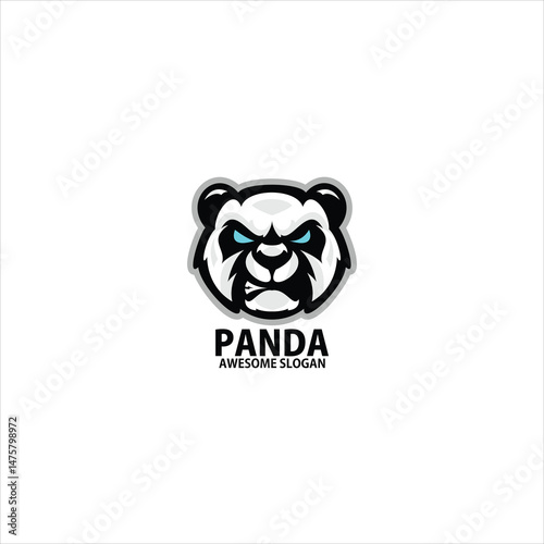 panda head e sports logo design gaming mascot