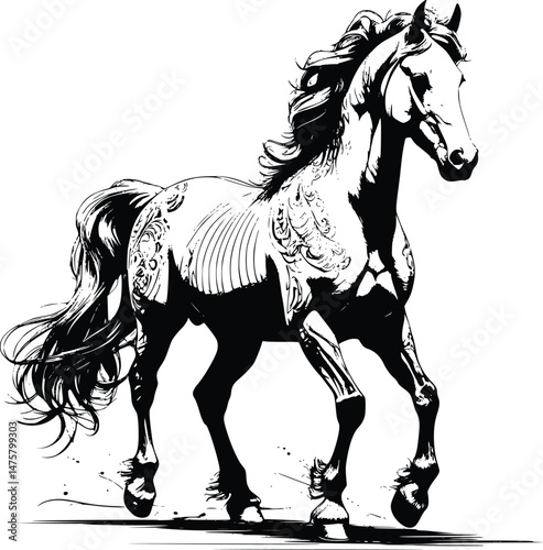 Horse illustration on white background