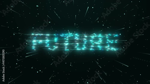 Future Particle Digital Data Analysis Big Data, High Tech Blockchain Data Animation Background