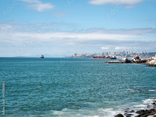 View of Vina del Mar beach in Chile
