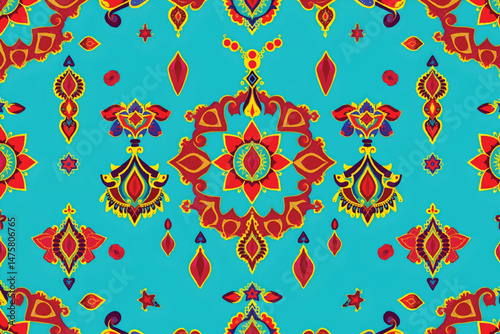 Vector pattern for a variety of graphics, ornate Gulf Arab shapes, heritage embroidery, colorful shapes, decorations, vector illustrator