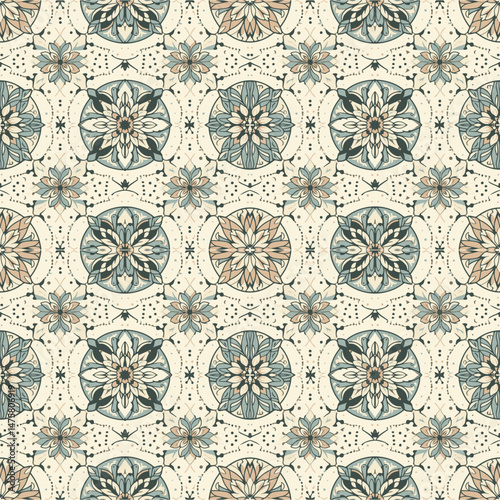 vintage seamless pattern with flowers