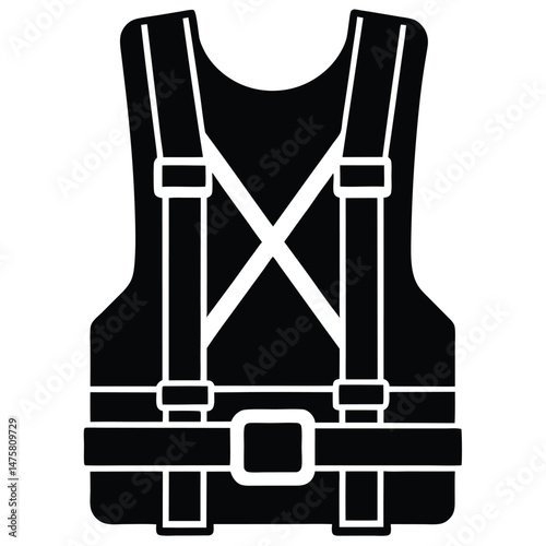 truck driver element isolated safety harness on white background 