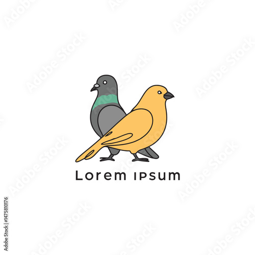  Elegant Pigeon and Canary Birds Delightful Duo Nature's Beauty
