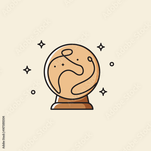 Mystical crystal ball logo design swirling magic inside enchanting vibes