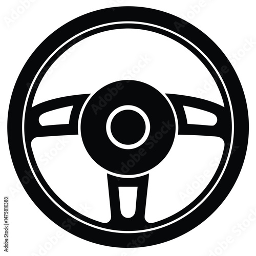 truck driver element isolated steering wheel on white background 