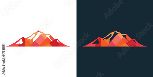 Obraz na plátně Mountain Lake Logo Nature with colorful pattern Stock Vector