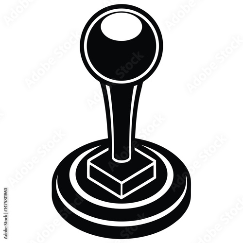 Truck driver element isolated truck gear shift knob on white background