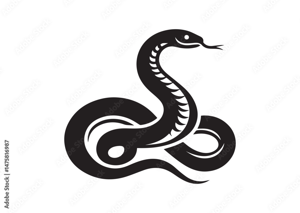 Fototapeta premium Snake Silhouette Vector