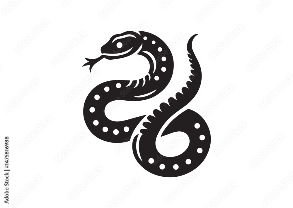 Fototapeta premium Snake Silhouette Vector