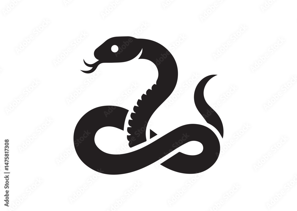 Fototapeta premium Snake Silhouette Vector