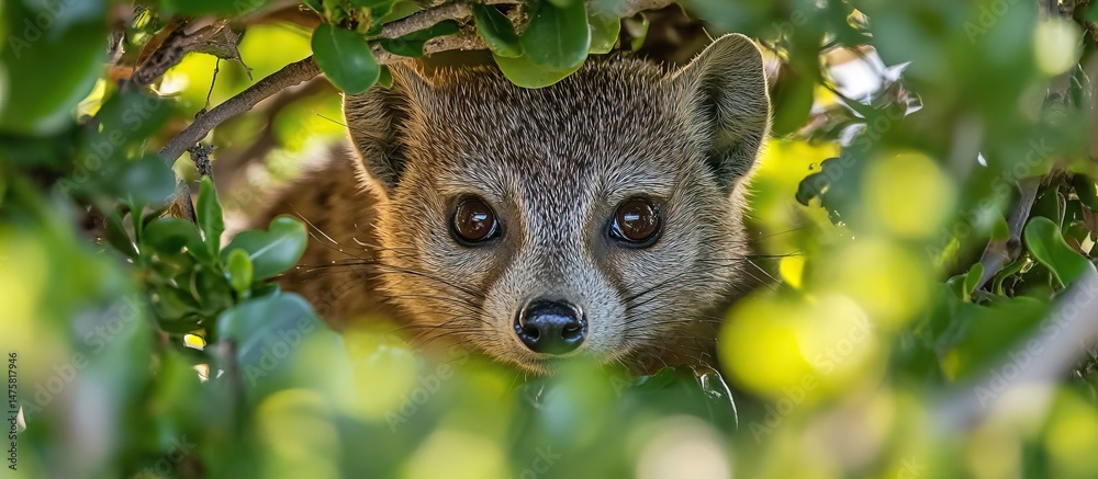 Obraz premium Curious Mongoose in the Foliage