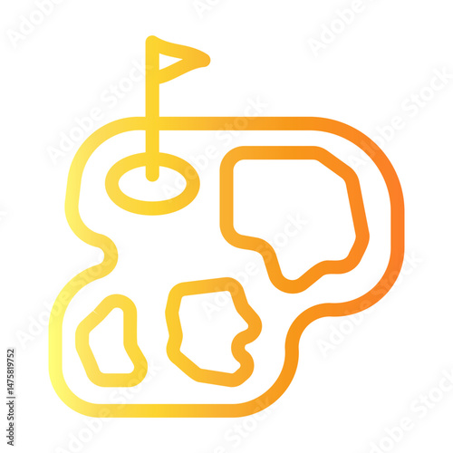 golf field Line Gradient Icon