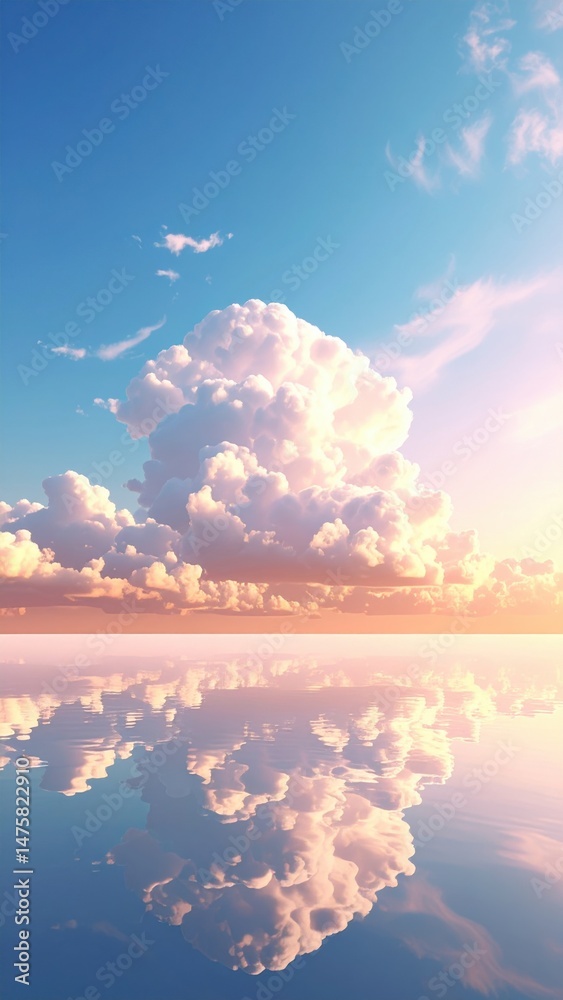 Fototapeta premium Large body of water with clouds in the sky