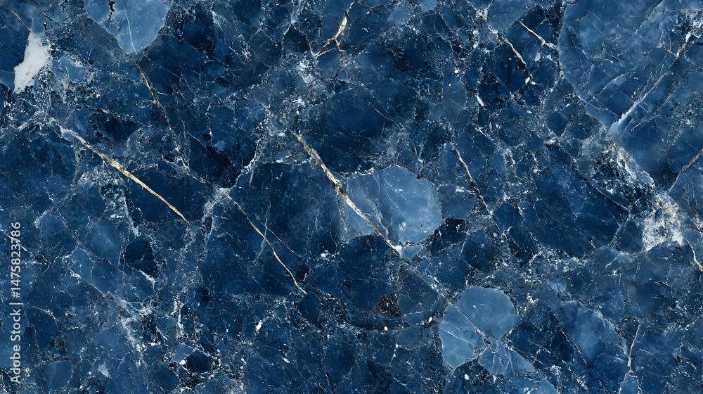 Obraz premium Stunning high-resolution image of deep blue marble texture with gold veining. Perfect for design projects needing a luxurious, elegant backdrop.
