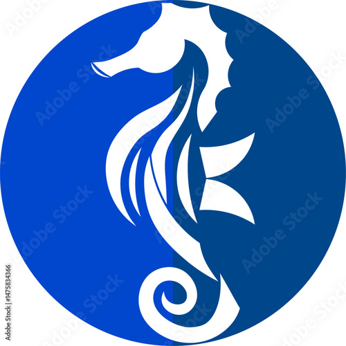 seahorse logo icon design illustration