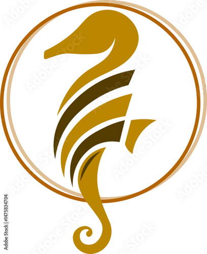 seahorse logo icon design illustration
