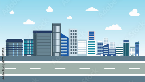 building city road animation background vector illustration