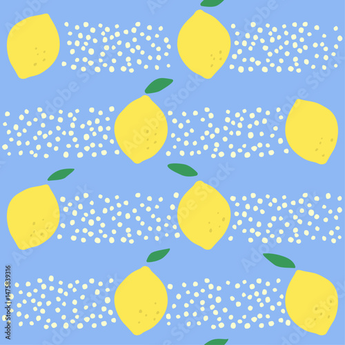 Illustration of yellow lemon pattern.