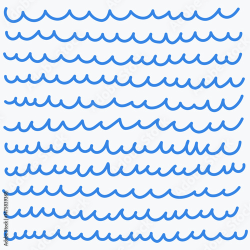 Illustration of blue wave pattern.