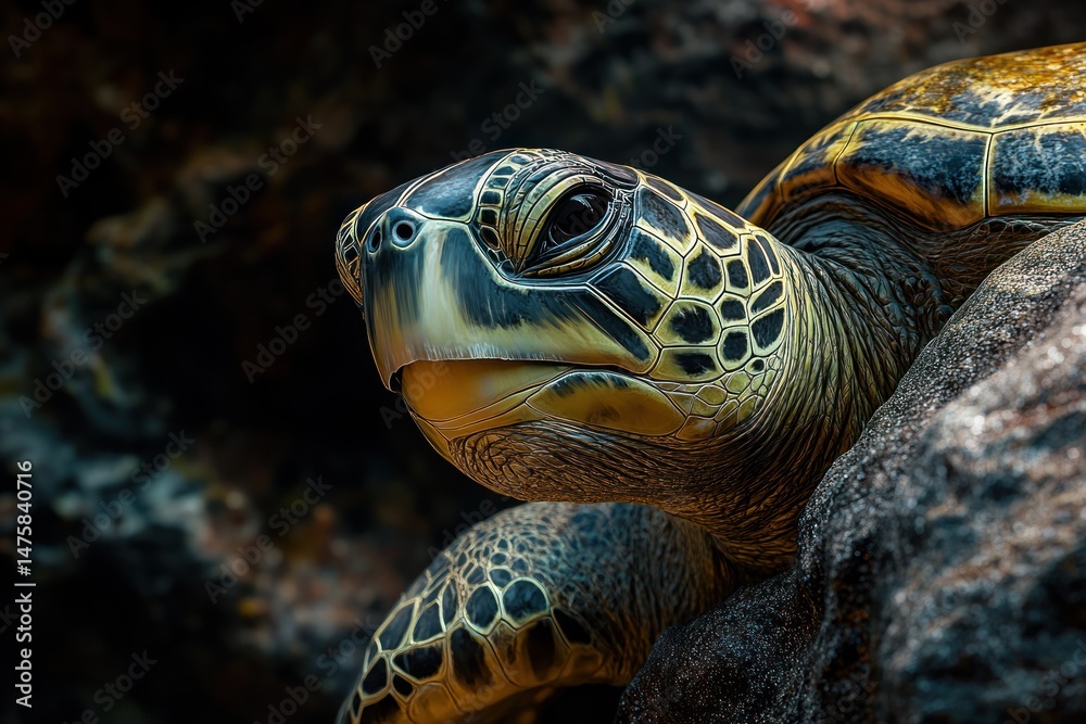 Obraz premium Closeup sea turtle head