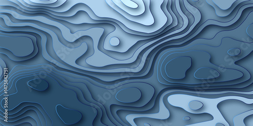Seamless pattern with White sea map and dots topographic contours map background, curved reliefs abstract background. Topographic map patterns, topography line map. 