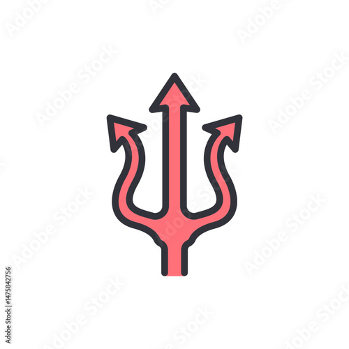 Stylized Representation Of A Trident With A Transparent Background