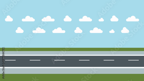 road landscape animation background vector illustration