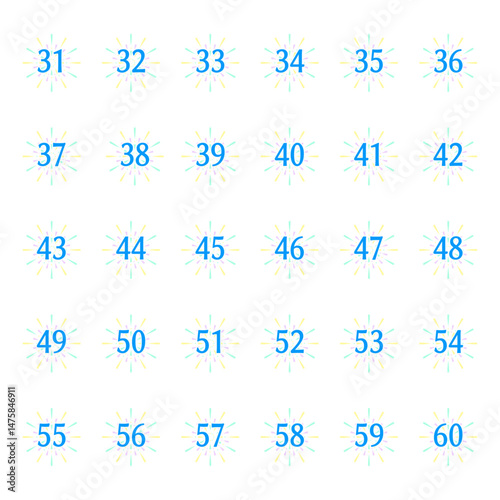 花火　 数字ラベル31-60