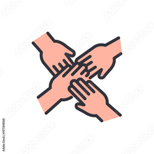 Hands Together Symbolizing Collaboration And Teamwork On Transparent Design