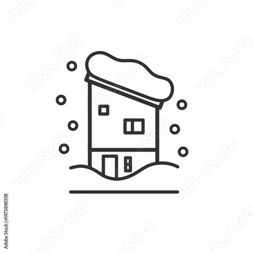 住宅 雪害のイラスト