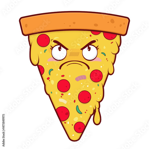 pizza angry face cartoon cute