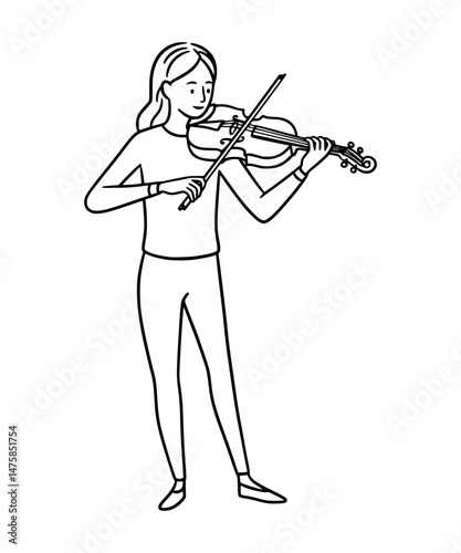 Musician playing violin clipart 