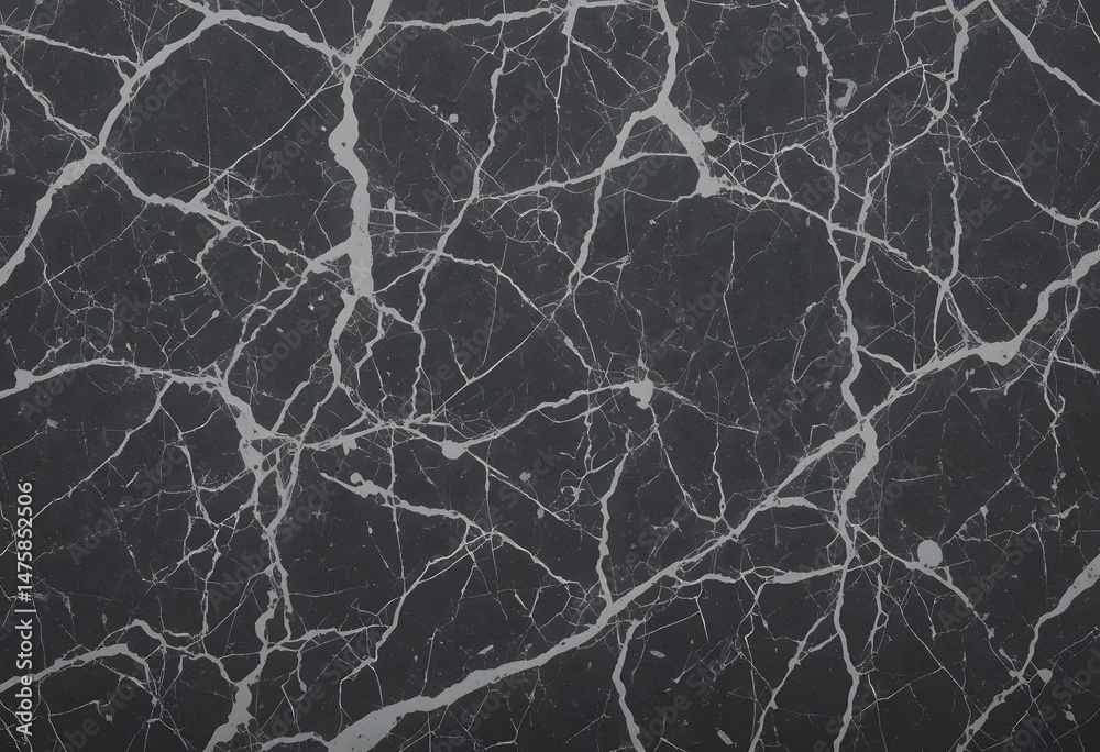 Obraz premium Dark Gray Marble Texture with Sharp White Veins