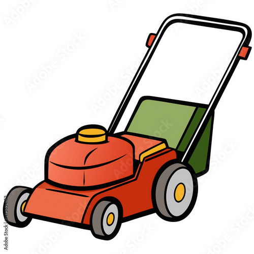 Lawn mower on white background