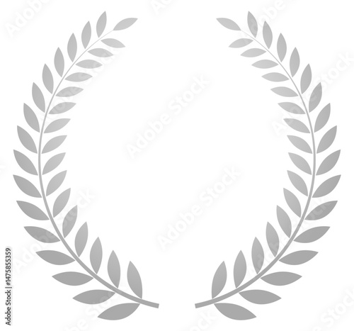 月桂冠 葉冠 シンプルなエムブレムの素材 シルバー